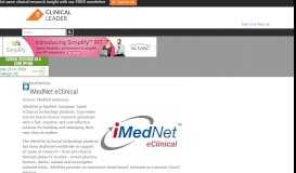 
							         iMedNet eClinical - Clinical Leader								  
							    
