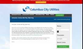 
							         Imitation Online Bill Pay Warning – Columbus City Utilities								  
							    