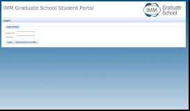 
							         IMM Graduate School Student Portal								  
							    