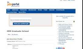 
							         IMM Graduate School | The Jobs Portal								  
							    