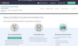 
							         Immediate Care | Chevy Chase Pulmonary Associates								  
							    
