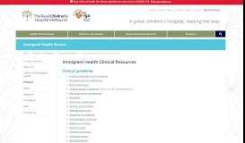
							         Immigrant Health Service : Immigrant Health Clinical Resources								  
							    