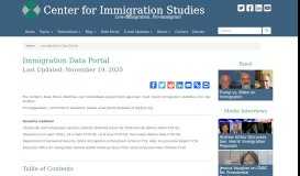 
							         Immigration Data Portal | Center for Immigration Studies								  
							    