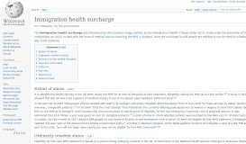 
							         Immigration health surcharge - Wikipedia								  
							    