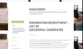 
							         immigration recruitment : list of successful candidates								  
							    