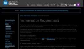 
							         Immunization Requirements | Fashion Institute of Technology								  
							    