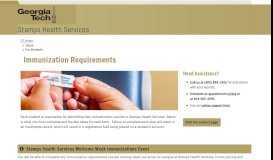 
							         Immunization Requirements | Stamps Health Services | Georgia Tech ...								  
							    