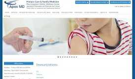 
							         Immunizations - Apex MD								  
							    