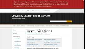 
							         Immunizations | University Student Health Services								  
							    