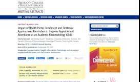 
							         Impact of Health Portal Enrollment and Electronic Appointment ...								  
							    