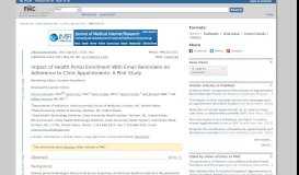 
							         Impact of Health Portal Enrollment With Email Reminders on ... - NCBI								  
							    