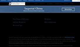 
							         Imperial China | Patrick Henry College								  
							    