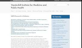 
							         IMPH Research in Diabetes | Institute for Medicine and Public Health								  
							    