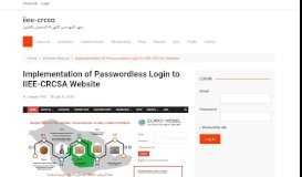 
							         Implementation of Passwordless Login to IIEE-CRCSA Website								  
							    