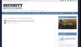 
							         Implementing a Self-Service Portal - Security Boulevard								  
							    