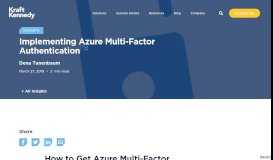 
							         Implementing Azure Multi-Factor Authentication - Kraft Kennedy - Kraft ...								  
							    