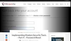 
							         Implementing Modern Security Tools – Part 4 – Password Reset ...								  
							    