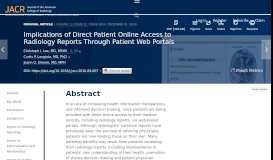 
							         Implications of Direct Patient Online Access to Radiology Reports ...								  
							    