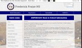 
							         IMPORTANT Back to School Information - Frederick Fraize HS								  
							    