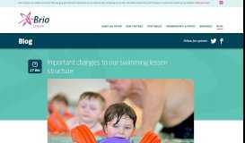 
							         Important changes to our swimming lesson structure - Brio Leisure								  
							    