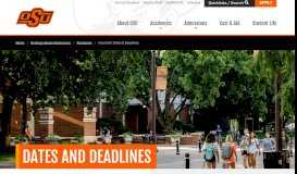 
							         Important Dates & Deadlines | Oklahoma State University								  
							    