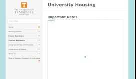
							         Important Dates - University Housing - The University of Tennessee ...								  
							    