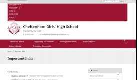 
							         Important links - Cheltenham Girls' High School								  
							    