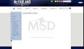 
							         Important Links - McFarland School District								  
							    