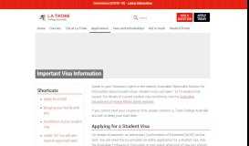 
							         Important Visa Information - La Trobe College Australia								  
							    