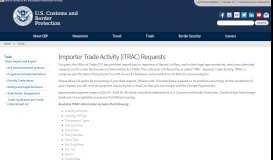 
							         Importer Trade Activity (ITRAC) Requests | U.S. Customs and ...								  
							    