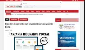 
							         Importers Required to Buy Tanzanian Insurance via Web Portal ...								  
							    