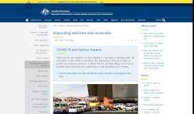 
							         Importing Vehicles into Australia								  
							    