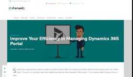 
							         Improve Your Efficiency in Managing Your Dynamics 365 Portal l ...								  
							    