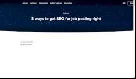 
							         Improve your SEO for job posting with these 8 tips - The Recruitee Blog								  
							    