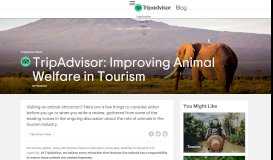 
							         Improving Animal Welfare in Tourism | TripAdvisor Blog - TripAdvisor								  
							    