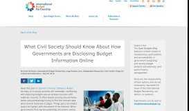 
							         Improving How Budget Information is Disclosed Online | Blog | IBP								  
							    