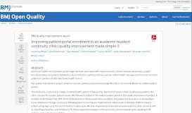 
							         Improving patient portal enrolment in an academic resident continuity ...								  
							    