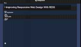 
							         Improving Responsive Web Design With RESS — SitePoint								  
							    