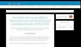 
							         IMSU Admission List out for 2018/2019 Session (1st Batch)								  
							    