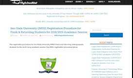 
							         IMSU Registration Procedure for Fresh & Returning Students 2018/2019								  
							    