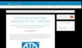 
							         IMT Enugu ND Full Time Admission List out - 2018/2019								  
							    