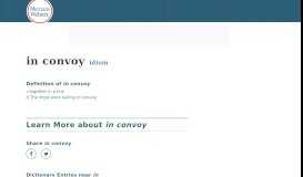 
							         In Convoy | Definition of In Convoy by Merriam-Webster								  
							    