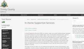 
							         In-Home Supportive Services | Trinity County								  
							    
