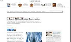 
							         In Search Of Client Portals: Rocket Matter | Above the Law								  
							    