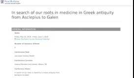 
							         In search of our roots in medicine in Greek ... - Portal - Live Events								  
							    