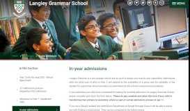 
							         In-year admissions - Langley Grammar School								  
							    