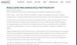 
							         iNAGO and NNG Announce Partnership - iNAGO Inc.								  
							    
