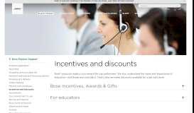 
							         Incentives and discounts - Bose								  
							    