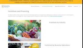 
							         Incentives and Financing | California Business Portal								  
							    