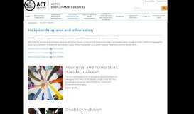 
							         Inclusion Programs - ACTPS Employment Portal - ACT Government								  
							    